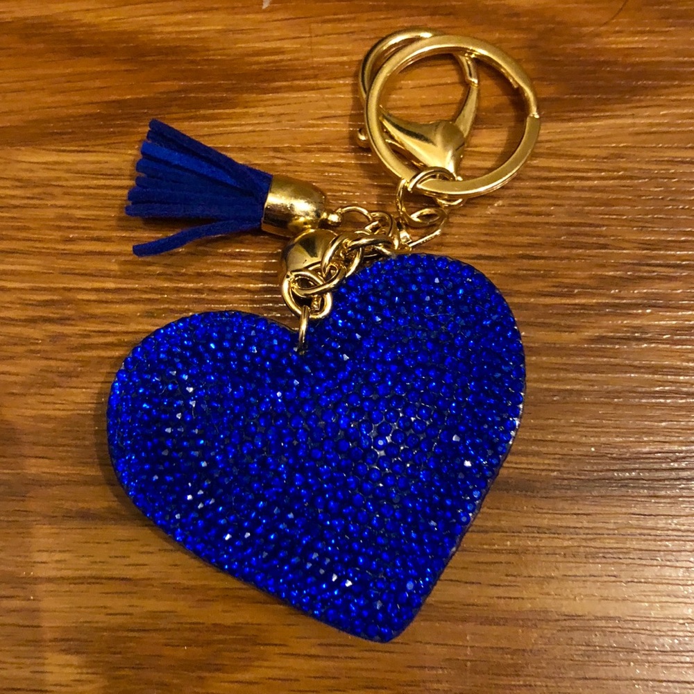 RHINESTONE HEART KeyChain Backpack PURSE Tag